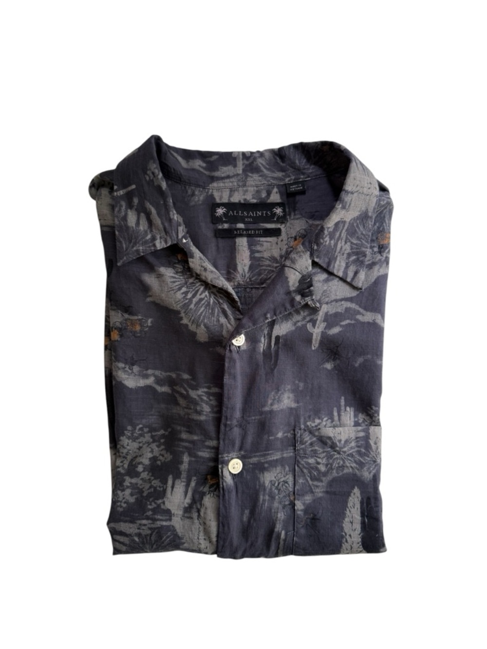 AllSaints Men’s Desert Joshua Tree Camp Light Weight Floral Shirt Size 2XL XXL